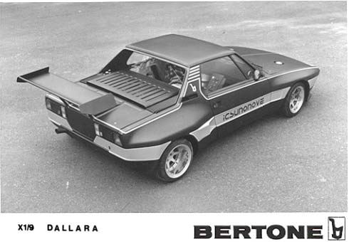 In the pictures of the Bertone press release the X1 9 Dallara was still